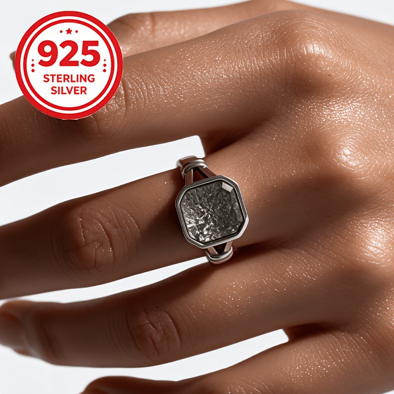 925 Silver Hypoallergenic Adjustable Open Wrap Geometric Ring